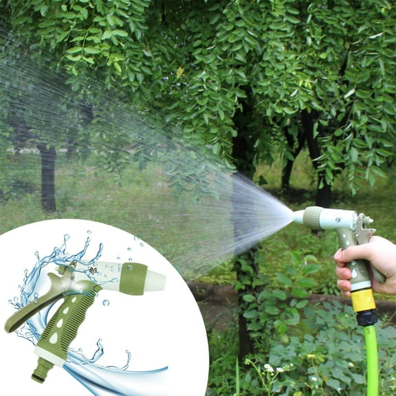 Tgbvmt 7.5In Heavy Duty Metal Garden Hose Nozzle High Pressure 4 Spray Modes Labor Saving Handle Buckle Leak Proof Design Universal for Garden Watering Car Washing Pet Showering Outdoor Cleaning Tool