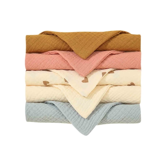 Tgbvmt Baby Bib Set 5 Pack Cotton Gauze Muslin Absorbent Drool Bibs Soft Breathable Reusable Washable Newborn Bib Towels Multi Functional Face Cloth Bath Towel Burp Cloth Baby Shower Gift Essentials