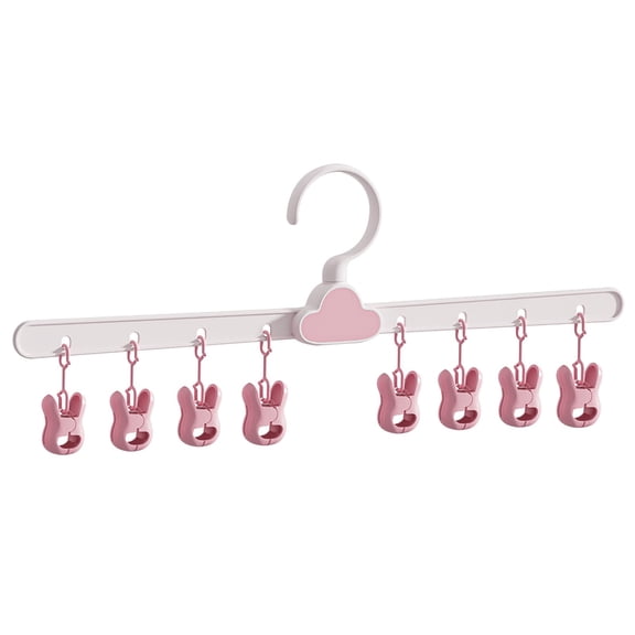 Tgbvmt Baby Sock Clips, Multi-Clip Drying Hanger for Baby Clothes, Household Clothes Organizer, Avoid Lost Socks with Safe Secure Grip Versatile Space-Saving, Cute Design for Nursery Laundry Rooms