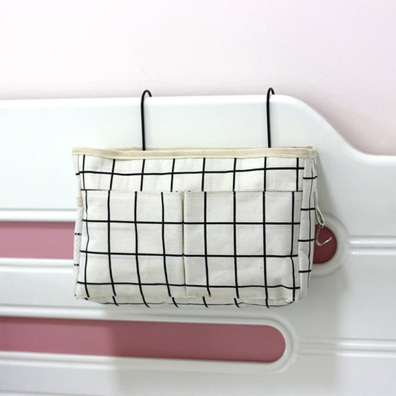 Tgbvmt Bedside Hanging Storage Caddie Organizer Pouch Multi Pocket Bed Rail Basket for Phone Book Glasses Key Remote Control Essentials Holder Home Bedroom Dorm Bed Nightstand Storage Bag Accessory