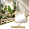 thumbnail image 1 of Tgbvmt Bird Wooden Perch Mirror Interactive Bird Play Toy Mental Stimulation Physical Exercise Easy Clean Hygienic Design for Budgies Parrots All Bird Breeds Bird Cage Indoor Outdoor Pet Bird Decor, 1 of 9