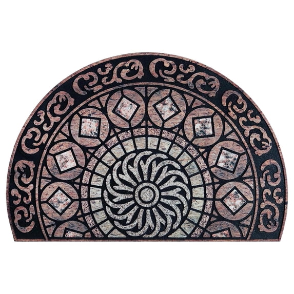 Tgbvmt Bohemian Semi-Circular Doormat Entryway Crystal Velvet Non-Slip Floor Mat Soft Comfortable Stylish Rug Hallway Front Door In/Outdoor Home Decor Living Room Bedroom Entry Mat House Entrance