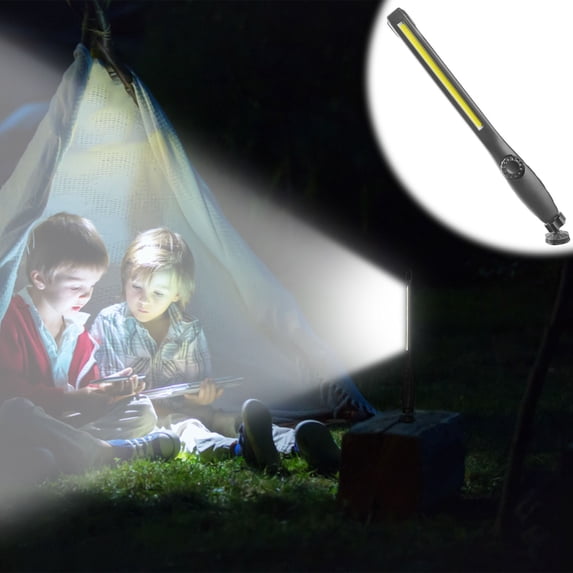 Tgbvmt COB Work Light USB Charging Magnetic Base Stepless Dimming Waterproof Inspection Light Long Lasting LED Work Lamp for Camp Car Repair Workshop Outdoor Emergency Handheld Multi-Functional Torch