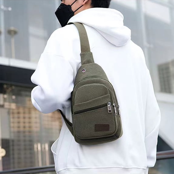 Tgbvmt Canvas Sling Bag Crossbody Backpack, Casual Shoulder Rucksack for Men/Women, Adjustable Strap, Comfortable Breathable Design, Large Capacity for Hiking Traveling Cycling Outdoor Adventures