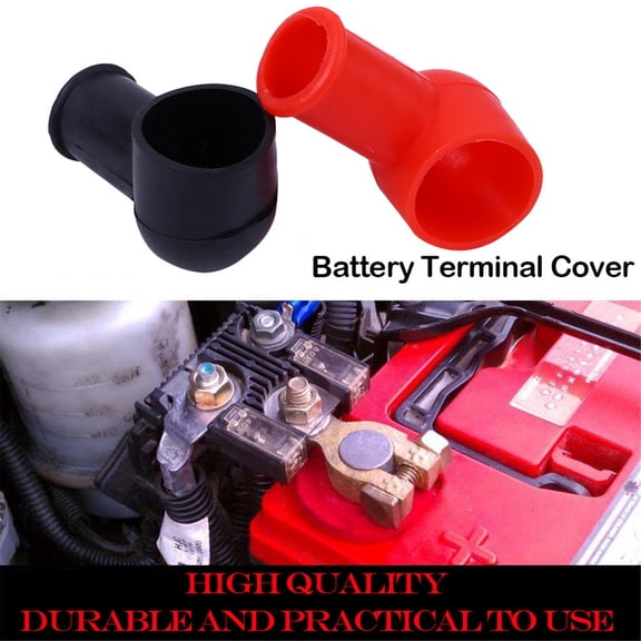 Tgbvmt Car Battery Terminal Covers 2 Pack Positive Negative Battery Terminal Insulating Protector Caps Flexible Insulation Protection for Car SUV Truck Van Boat Vehicle Electrical System Accessories