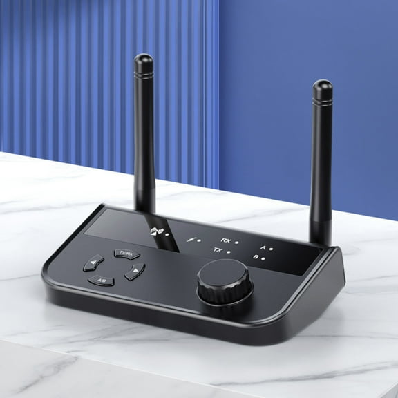 Tgbvmt Car Bluetooth Receiver 2-in-1 Bluetooth Music Receiver and Transmitter V5.3 Connects Up to 2 Devices Simultaneously Supports Car/Home Use Lossless Sound Quality for Clear Audio Streaming