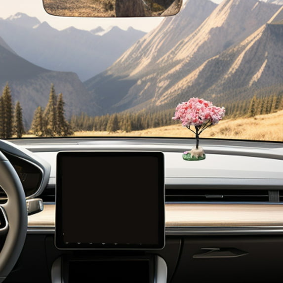 Tgbvmt Car Center Console Decoration Cute Simulation Flower Tree Ornament Unique Natural Design Compact Size for Easy Installation Ideal for Personalizing Vehicle's Interior Adds a Touch of Nature