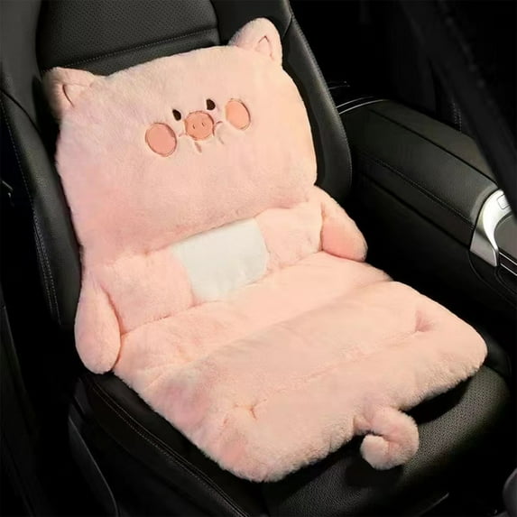 Tgbvmt Car Cushion, Winter Warm Seat Cover, Cute Pattern Cushion for Cold Weather, Soft Flannel Material, Integrated Back and Seat Cushion for Comfort, Perfect for Cars, SUVs, Trucks
