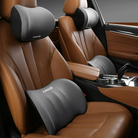 Tgbvmt Car Headrest and Lumbar Support Pillow Set, Ergonomic Neck and Back Rest Cushion for Comfortable Driving, Multi-functional Support for Car, Office, Home Use, for Long Drives and Travel
