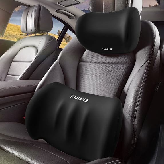 Tgbvmt Car Headrest and Lumbar Support Pillow Set, Ergonomic Neck and Back Rest Cushion for Comfortable Driving, Multi-functional Support for Car, Office, Home Use, for Long Drives and Travel