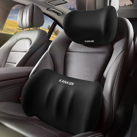 Tgbvmt Car Headrest and Lumbar Support Pillow Set, Ergonomic Neck and Back Rest Cushion for Comfortable Driving, Multi-functional Support for Car, Office, Home Use, for Long Drives and Travel