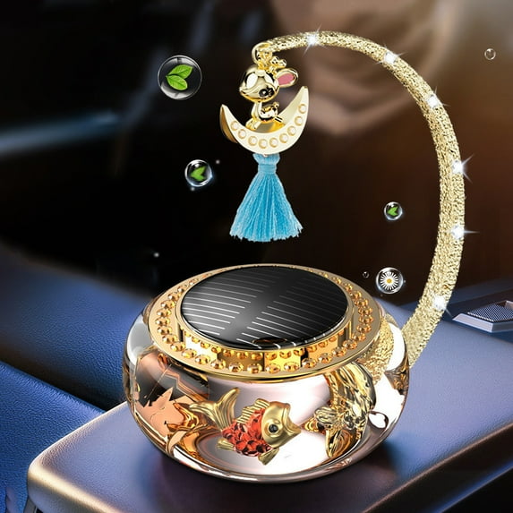 Tgbvmt Car Perfume Solar Powered Aromatherapy Diffuser, 50ml Oil Freshener for Car Interior, Rotating Solar-Powered Diffuser, Stylish & Long-Lasting Fragrance, Perfect Gift for Car Enthusiasts