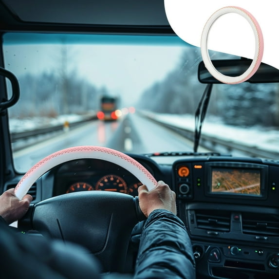 Tgbvmt Car Steering Wheel Cover, Leather Handle Cover for Comfort, Stylish Car Interior Accessory with Slip-Resistant Grip, Easy Installation for Enhanced Driving Experience