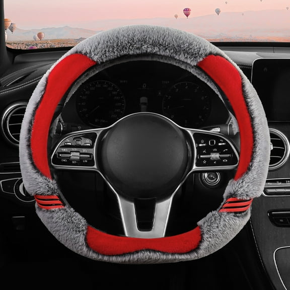 Tgbvmt Car Steering Wheel Cover Non-Slip Warm Winter Handlebar Cover for 14.5-15 Inch Steering Wheel Comfort Grip Anti-Vibration Protection for Car Drivers Women and Long Road Trips in Cold Weather