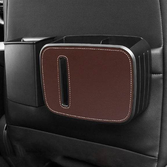 Tgbvmt Car Trash Can & Tissue Box, 2-in-1 Hanging Garbage Bin, Portable Car Interior Organizer for Front and Rear Seats, Expands Storage for Umbrellas, Cups, and Waste, Ideal for Family Road Trips