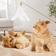 thumbnail image 1 of Tgbvmt Cat Feather Bell Teaser Wand 19.29In Spring Rotation Replaceable Feathers Catnip Chamber Bite Resistant for Owner Pet Interactive Training Obese Cat Exercise Indoor Pet Toy Decor, 1 of 6