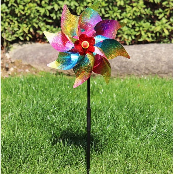 Tgbvmt Colorful Plastic Windmill Toy DIY Assembly Safe Durable Decorative Multipurpose for Garden Party Wedding Carnival Children Gift Home Outdoor Decoration Bright Color Spins in Wind