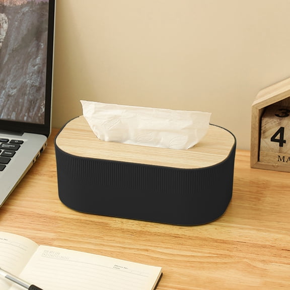 Tgbvmt Compact Plastic Tissue Box Waterresistant Easy to Refill Solid Material Multifunctional for Kitchen Bathroom Bedroom Office Stores Facial Paper Napkins Countertops Nightstands