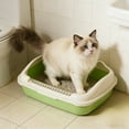 thumbnail image 1 of Tgbvmt Compact Semi Enclosed Cat Litter Box With Shovel 14.17 In Splash Proof Rounded Pet Friendly Edges Lightweight Organizer For Small Apartments Home Pet Small Space Decor Litter Boxes, 1 of 6