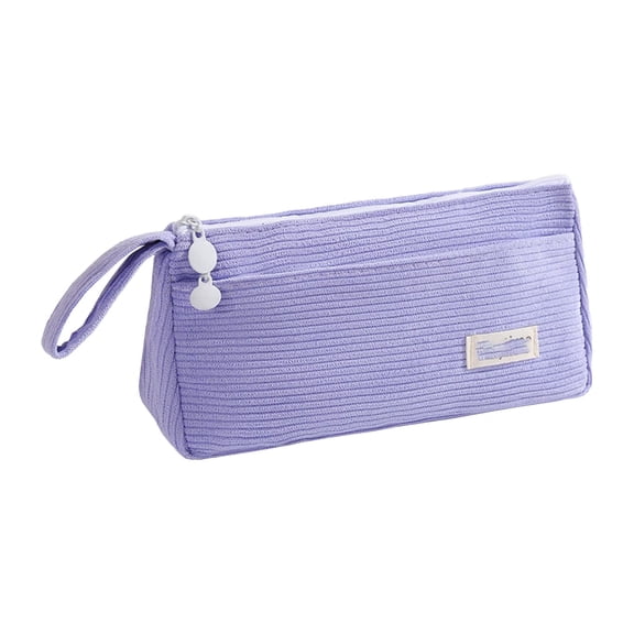 Tgbvmt Corduroy Pencil Case Double Layered Pen Case Stylish Large Capacity Organizer for Pencils Erasers Stationery Perfect Gift for Students Professionals with High-Value Appeal Must-Have