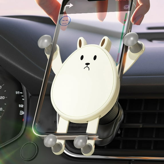 Tgbvmt Cute Car Phone Mount, Universal Auto Phone Holder, 360° Rotatable Stand for Navigation, Secure Grip, Ideal for Hands-Free Driving, Compatible with All Mobile Devices