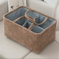 thumbnail image 1 of Tgbvmt Diaper Wet Storage Basket with Compartment, Soft Corduroy Storage Organizer for Clothes Toys Books, Ideal for Home Office, Nursery or Bathroom Organization, Reduces Clutter Keeps Spaces Tidy, 1 of 6