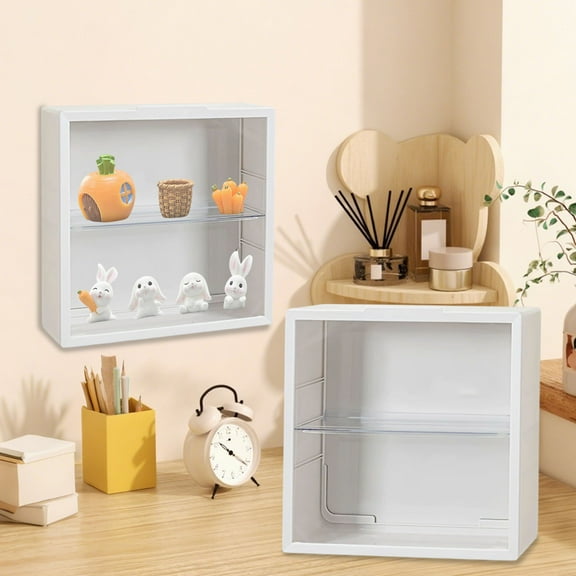 Tgbvmt Display Box Wall-Mounted with Transparent Cover for Plush Toys and Small Items, No Drilling Required, Space-Saving Storage for Collectibles, Easy Access Versatile Organization for Home Decor