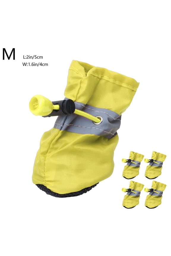 Dog Shoes Waterproof Non Slip Paw Protector Reflective Adjustable Booties for Small Dogs Puppies Outdoor Walking Running Cold Weather Footwear Durable Comfortable 4PC Set Essentials