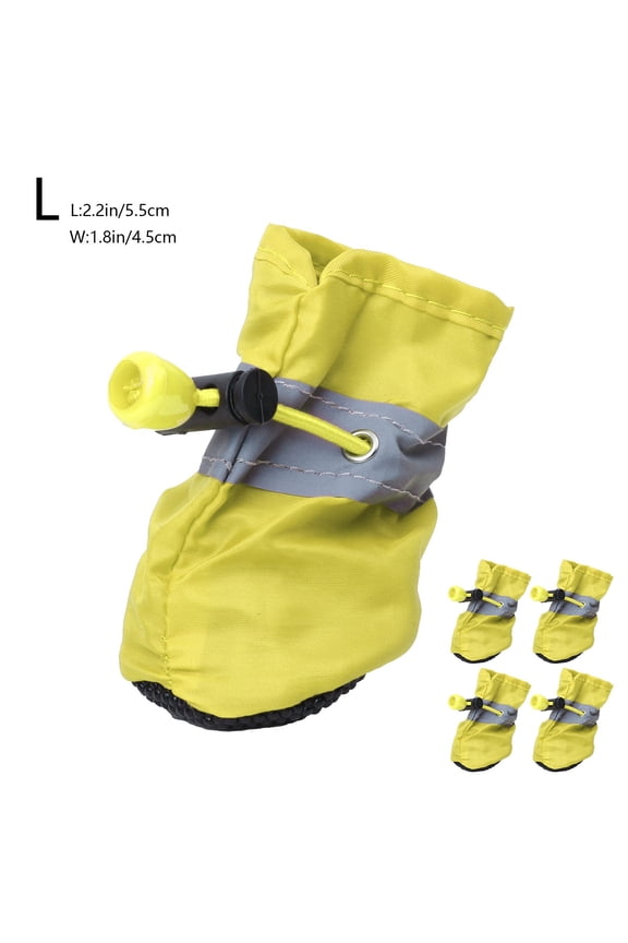 Dog Shoes Waterproof Non Slip Paw Protector Reflective Adjustable Booties for Small Dogs Puppies Outdoor Walking Running Cold Weather Footwear Durable Comfortable 4PC Set Essentials