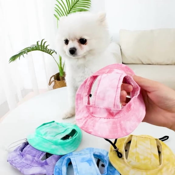 Tgbvmt Dog Sun Visor Hat 11.02In Head Circumference Sun Proof Breathable Anti-Strangle Strap Lightweight Adjustable for Small Medium Dogs Cats Teddy Bichon Summer Outdoor Walks Pet Accessory Decor