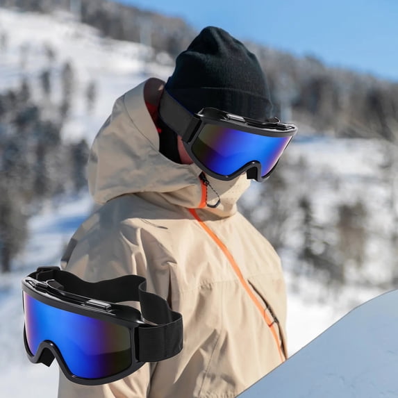 Tgbvmt Double Layer Polarized Ski Goggles Large Frame PC Lenses Impact-Resistant Anti-Fog UV Protection Soft Foam Padding Sturdy for Skiing Snowboarding Winter Outdoor Sports Men Women
