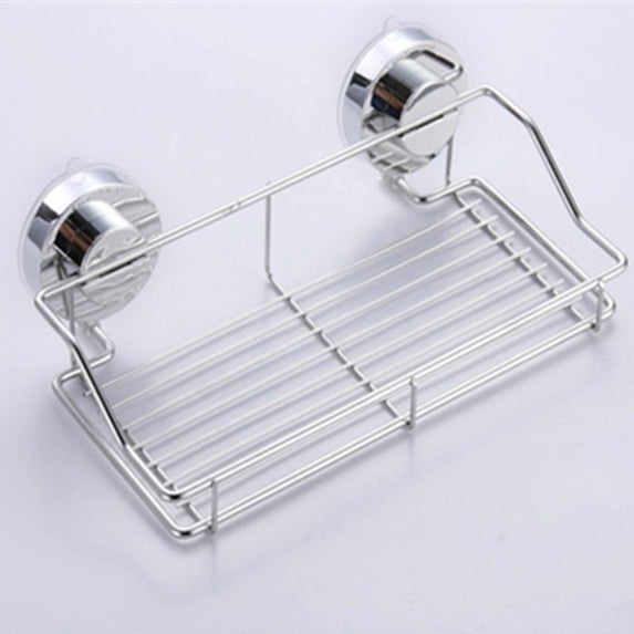Tgbvmt No Drill Shower Shelf with Strong Suction Cups Rustproof Bathroom Storage Organizer Caddy for Shower Sink Kitchen Counter RV Toiletry Shampoo Soap Accessories Holder Wall Mounted Storage Rack