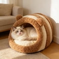 thumbnail image 1 of Tgbvmt Dual Purpose Pet Villa Bed 20.87x17.72" Winter Warm Pet Nest Design Organizer For Removable Washable Wear Resistant Thickened Insulation Semi Enclosed Small Pet Indoor Home Pet Care Decor Beds, 1 of 6