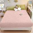 thumbnail image 1 of Tgbvmt Fall Winter Milk Velvet Fitted Sheet Thickened Thermal Anti-Static Fitted Sheet Full Coverage Jacquard Pattern Mattress Protector Soft Skin-Friendly for Home Bedroom Bedding Sleep Rest Decor, 1 of 6