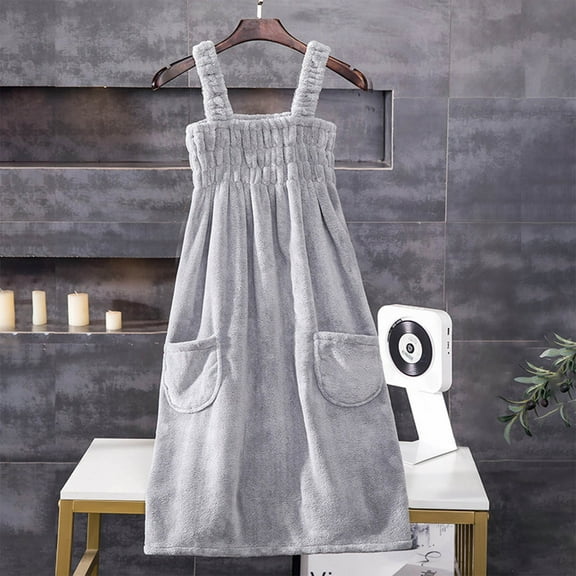 Tgbvmt Fleece Bath Skirt 39" Soft Thick Absorbent Towel with Adjustable Straps and Pockets, Cozy Shower Wrap for Women, Perfect for Bath, Spa, Gym, Beach, Travel, and Relaxation at Home