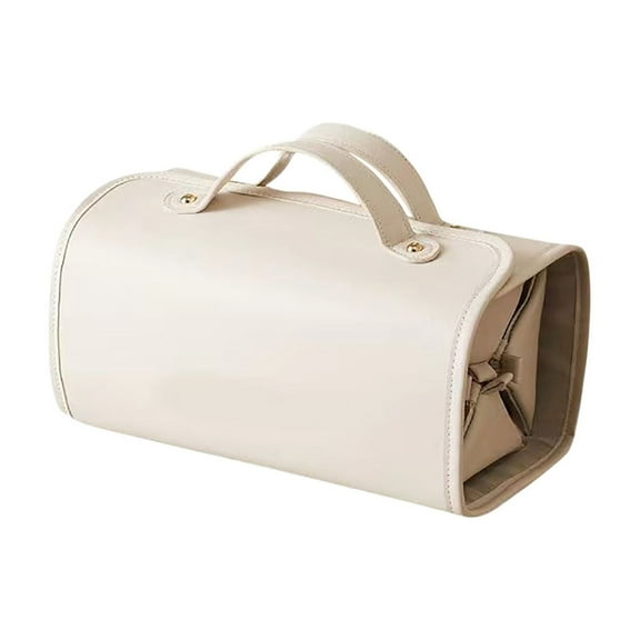 Tgbvmt Foldable Detachable Large Capacity Makeup Bag Four-In-One Travel Storage Organizer With Divided Compartments Roll-Up Space-Saving Waterproof Material For 30 Days Travel Cosmetic Skincare Tool
