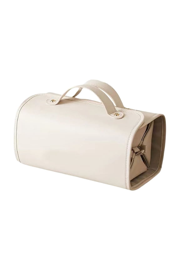 Foldable Detachable Large Capacity Makeup Bag Four-In-One Travel Storage Organizer With Divided Compartments Roll-Up Space-Saving Waterproof Material For 30 Days Travel Cosmetic Skincare Tool