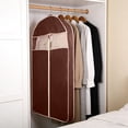 thumbnail image 1 of Tgbvmt Foldable Garment Bag For Hanging Clothes 34.7 In Waterproof Transparent Window Metal Eyelets Suit Cover For Coats Jackets Shirts Wardrobe Storage Business Trip Travel Home Decor Garment Bags, 1 of 6