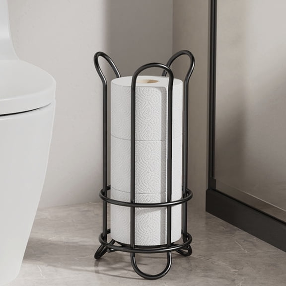 Tgbvmt Freestanding Metal Paper Towel Holder Toilet Paper Rack Tissue Organizer For Bathroom Kitchen Countertop Raised Feet Design Holds 3 Regular Oversized Rolls Home Organization Accessory