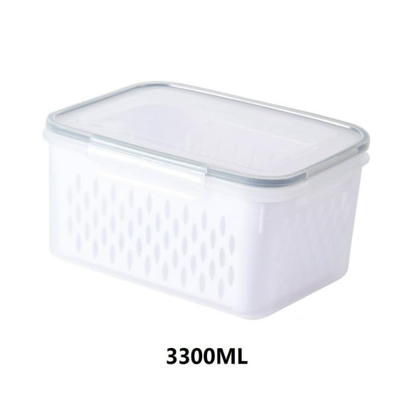 Tgbvmt Fruit Vegetable Storage Containers for Fridge, Large Organizer Bins with Leak-Proof Lid & Colander, Airtight Produce Storage for Freshness, Space-Saving Design for Kitchen & Refrigerator