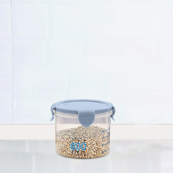 Tgbvmt Graduated Round Storage Jars Set Plastic Kitchen Sealing Containers With Lids Snack Grains Yoghurt Cheese Cake Storage Jar Transparent Food Grade Multi Functional Organizer