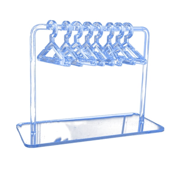 Tgbvmt Hanging Hanger Shaped Jewelry Organizer Acrylic Transparent Display Rack 8 Mini Hangers For Earrings Bracelets Necklaces Chokers Home Dorm Bedroom Dressing Table Counter Photography Prop Gift