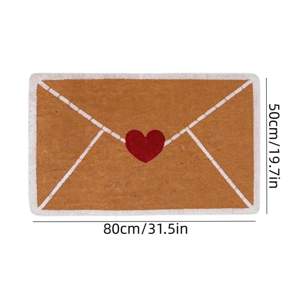 Tgbvmt Heart Welcome Doormat Rug Non-Slip Rubber Backing Linen Dirt Resistant Reinforced Edges Red Heart Rug for Indoor Outdoor Front Door Porch Patio Valentine Wedding Party Home Decor Favors