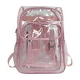 thumbnail image 1 of Tgbvmt Heavy Duty Clear Backpack, Large Laptop Compartment for School, Stadium, and Work, Transparent PVC Bookbag with Ergonomic Design for Easy Security Checks, Ideal for Sporting Events and Travel, 1 of 1