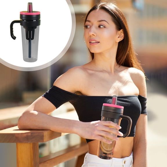 Tgbvmt Ice Brew Cup Large Capacity Tea Infuser Cup Tea Water Separation Leak Proof Reusable Straw Cup for Summer Hydration Outdoor Activity Daily Use Picnic Beach Travel Drinkware Summer Cup Tea Mug