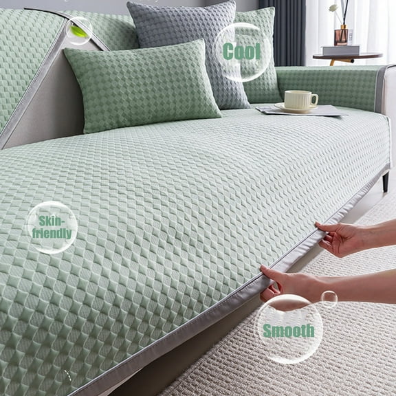 Tgbvmt Ice Silk Cool Sofa Cushion Non-Slip Machine Washable Summer Soft Polyester Cushion for Double Sofas 70x120cm Comfortable, Breathable, Soft, and Ideal for Hot Weather Relaxation and Comfort