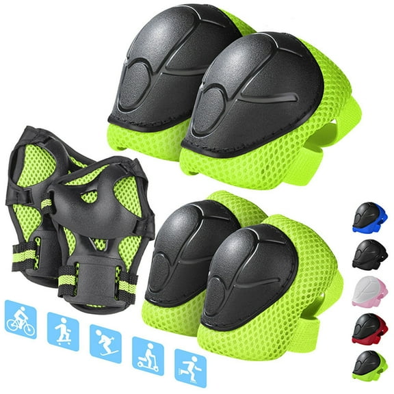Tgbvmt Kids 6-Piece Protective Gear Set Shock-Absorbing PE Shell Adjustable Straps for Skateboarding Roller Skating Biking Scooter Riding Basketball Football All-Round Protection Gift for Teens
