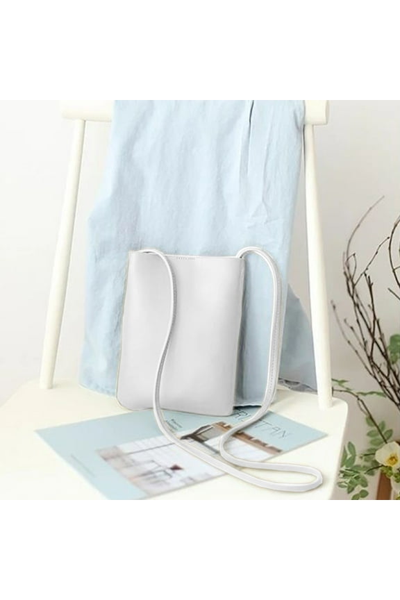 Korean Style Vertical Genuine Cowhide Shoulder Bag Fashion Plain Soft Small Crossbody Bag Forest Literary Casual Design Lightweight Waterproof Multi-Compartment For Daily Commute Travel Women