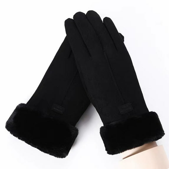 Tgbvmt Korean Style Winter Warm Gloves Leather Fleece Lined Thick Soft Touchscreen Compatible Cold Weather Gloves for Girls Outdoor Cycling Hiking Daily Travel Fashion Warmth Cold Protection