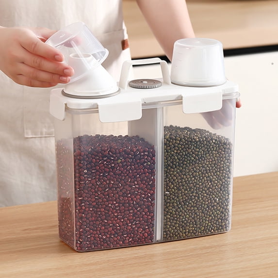 Tgbvmt Large Airtight Rice Container 10.83 Inches Food Storage Cereal Bin With Measuring Cup Flour Grain Organizer Sealed Dry Food Holder For Kitchen Countertop Cabinet Pantry Shelf